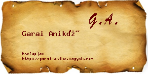 Garai Anikó névjegykártya